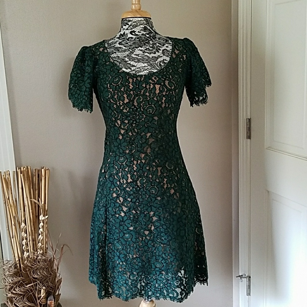 Michael Kors emerald green lace dress